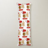 ファストフードバーガーのフライドパターン ボディピロー (裏面 (縦))