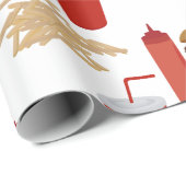 ファストフードバーガーのフライドパターン ラッピングペーパー (ロールコーナー)