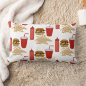 ファストフードバーガーのフライドパターン ランバークッション (ブランケット)