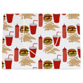 ファストフードバーガーのフライドパターン ラージペーパーバッグ (正面)