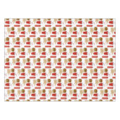 ファストフードバーガーのフライドパターンBBQピクニック テーブルクロス (正面(横))