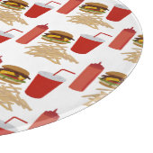 ファストフードバーガーのフライドパターンBBQ カッティングボード (角)