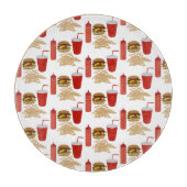 ファストフードバーガーのフライドパターンBBQ カッティングボード (正面)