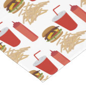 ファストフードバーガーのフライドパターンBBQ ショートテーブルランナー (コーナー)