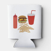 ファストフードバーガーイラストレーションBBQ 缶クーラー (裏面)