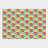 ファストフードバーガーコーンゴフラモダンイおもしろいズ ラッピングペーパーシート (正面3)