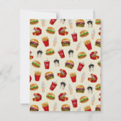 ファストフードバーガー、フライドポテト、サンデー ノートカード (正面)