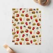 ファストフードバーガー、フライドポテト、サンデー ノートカード (正面/裏面インサイチュ)