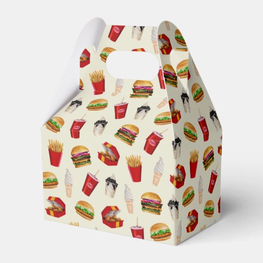 ファストフードバーガー、フライドポテト、サンデー フェイバーボックス (裏面サイド)