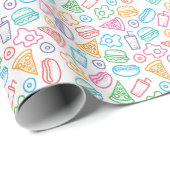 ファストフードパターン ラッピングペーパー (ロールコーナー)