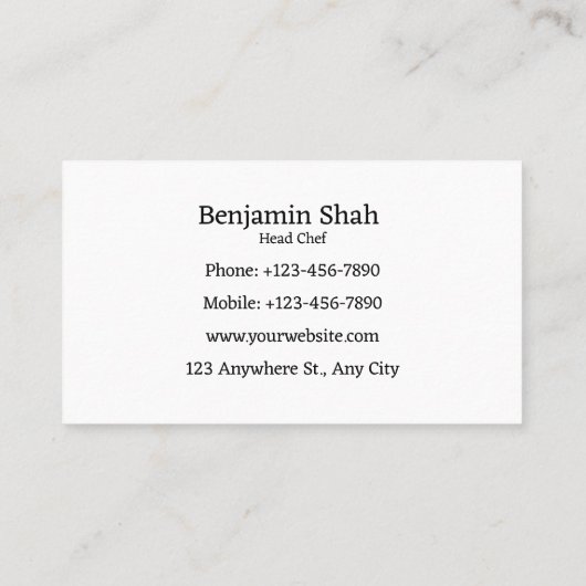 ファストフードピザのロゴ 名刺 (裏面)