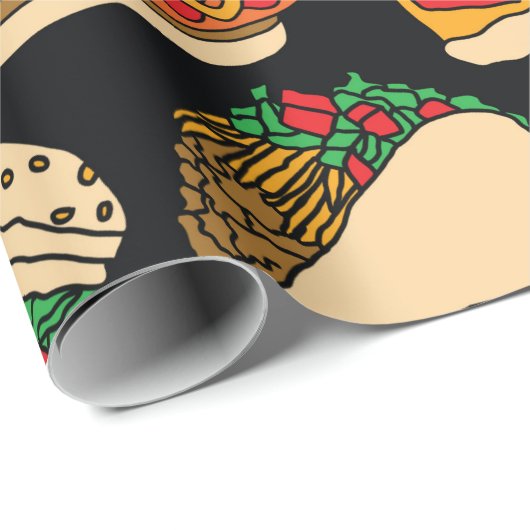 ファストフードピザハンバーガーのタコフランスのスポテト ラッピングペーパー (ロールコーナー)