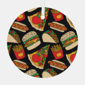 ファストフードフェスタ：ヴィンテージパターン分離 ガラスオーナメント (裏面)