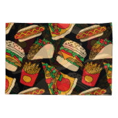 ファストフードフェスタ:ヴィンテージパターン分離 枕カバー (裏面)