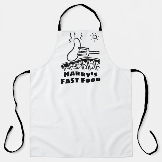 ファストフードポップ・アートのレストランまたはテイクアウェイエプロン エプロン (正面)