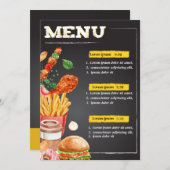 ファストフードレストランの食事メニュー メニュー (正面/裏面)