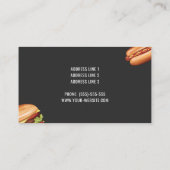 ファストフードレストランハンバーガーホットドッグダイナー 名刺 (裏面)