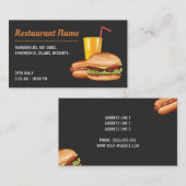 ファストフードレストランハンバーガーホットドッグダイナー 名刺 (正面/裏面)