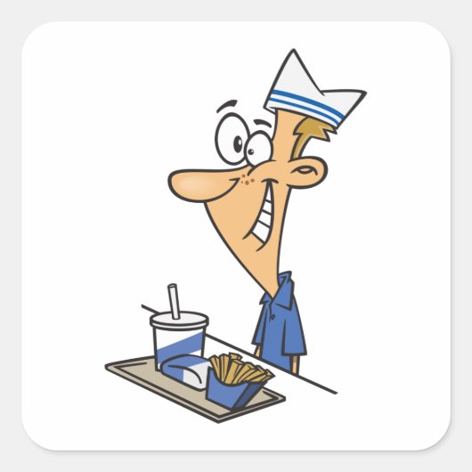 ファストフードワーカー スクエアシール (正面)