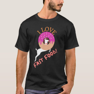 ファストフード動物鹿の狩り食べより速い食品 Tシャツ