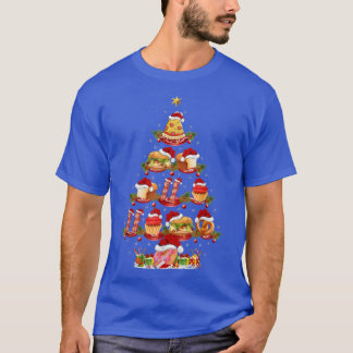 ファストフード愛好家クリスマス照明サンタファストフード店 Tシャツ