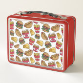 ファストフード柄名前をカスタムする弁当箱 メタルランチボックス (裏面)