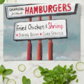 ファストフード看板 キッチンタオル (折り畳み)