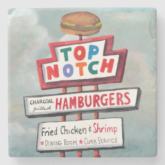 ファストフード看板 ストーンコースター (正面)