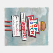 ファストフード看板 フリースブランケット (正面(横))