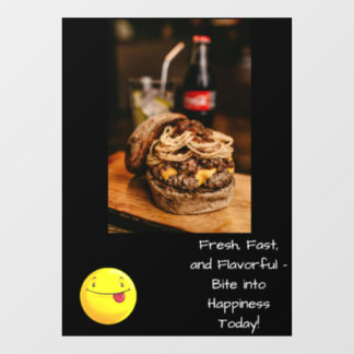 ファストフード窓が貼り付く ウィンドウサイン