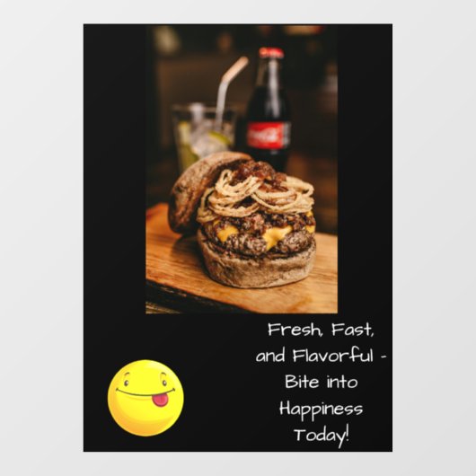 ファストフード窓が貼り付く ウィンドウサイン (シート)