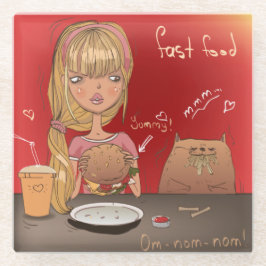ファストフード ガラスコースター