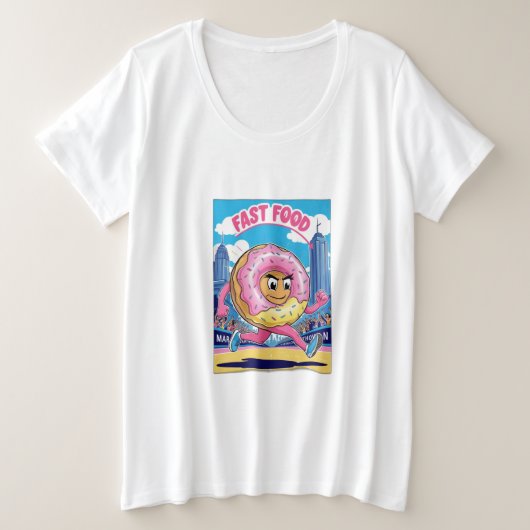 ファストフード プラスサイズTシャツ (デザイン正面)