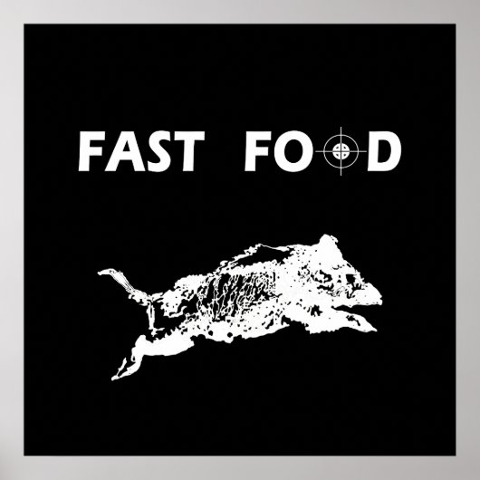 ファストフード 猪 狩猟 ハント ハンター 楽しい ポスター (正面)