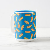 ファストフードHOT DOGSのパターン ツートーンマグカップ (正面左)