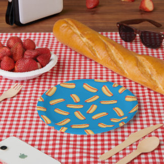 ファストフードHOT DOGSのパターン ペーパープレート