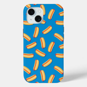 ファストフードHOT DOGSのパターン iPhone 15ケース