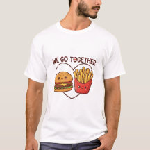 ファストフードLOVE: "We Go Together" かわいいバーガーとフライ