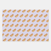 ファストフー予測できなドバーガーピザとホットドッグの柄 ラッピングペーパーシート (正面3)
