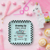 ファストブルーレースカー2台で育つ2回目の誕生日 ペーパープレート (パーティー)