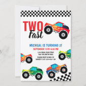ファストモンスタートラックレース2回目の誕生日 招待状 (正面)