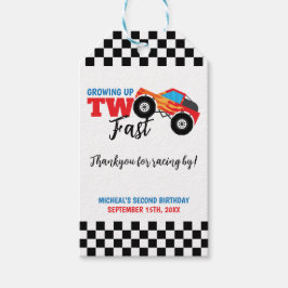 ファストモンスタートラック2位の誕生日サンキュー ギフトタグ
