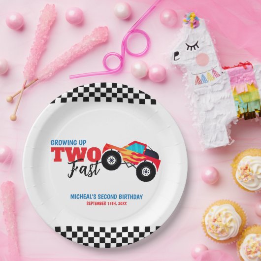 ファストモンスタートラック2nd誕生日 ペーパープレート (パーティー)