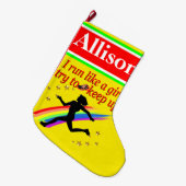 ファストラパーソナライズされたンナークリスマスストッキング ラージクリスマスストッキング (正面 (吊り時))