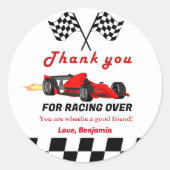 ファストレースカーボーイサンキュー誕生日 ラウンドシール (正面)