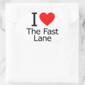 ファストレーンが大好き 楕円形シール (バッグ)