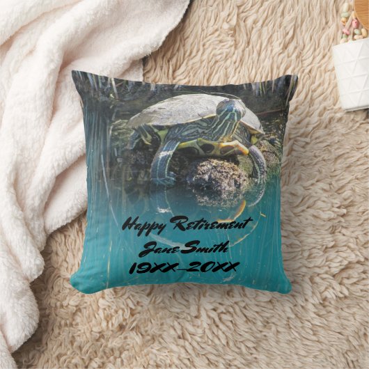 ファストレーンカメで幸福な退職生活ユーモアのある クッション (ブランケット)