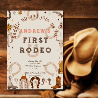 ファストロデオ(First Rodeo)馬蹄鉄柄カントリー マグネット招待状