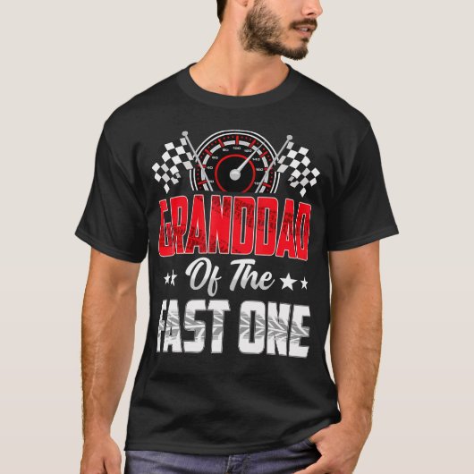 ファストワンのおじいちゃんの誕生日 1st レースカー tシャツ (正面)
