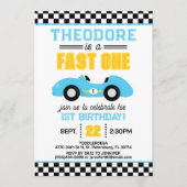 ファストワンレーシングカー 1歳の誕生日 招待状 (正面)